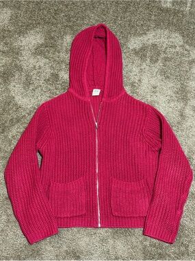 High Sierra Red Hooded Knit Sweater